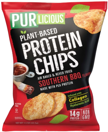 Purlicious Plant Based Protein Chips with Collagen and Hyaluronic Acid - SOUTHERN BBQ