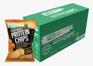 Purlicious Plant Based Protein Chips with Collagen and Hyaluronic Acid - SALTED CARAMEL