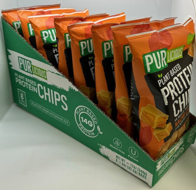 Purlicious Plant Based Protein Chips with Collagen and Hyaluronic Acid - NACHO CHEESE